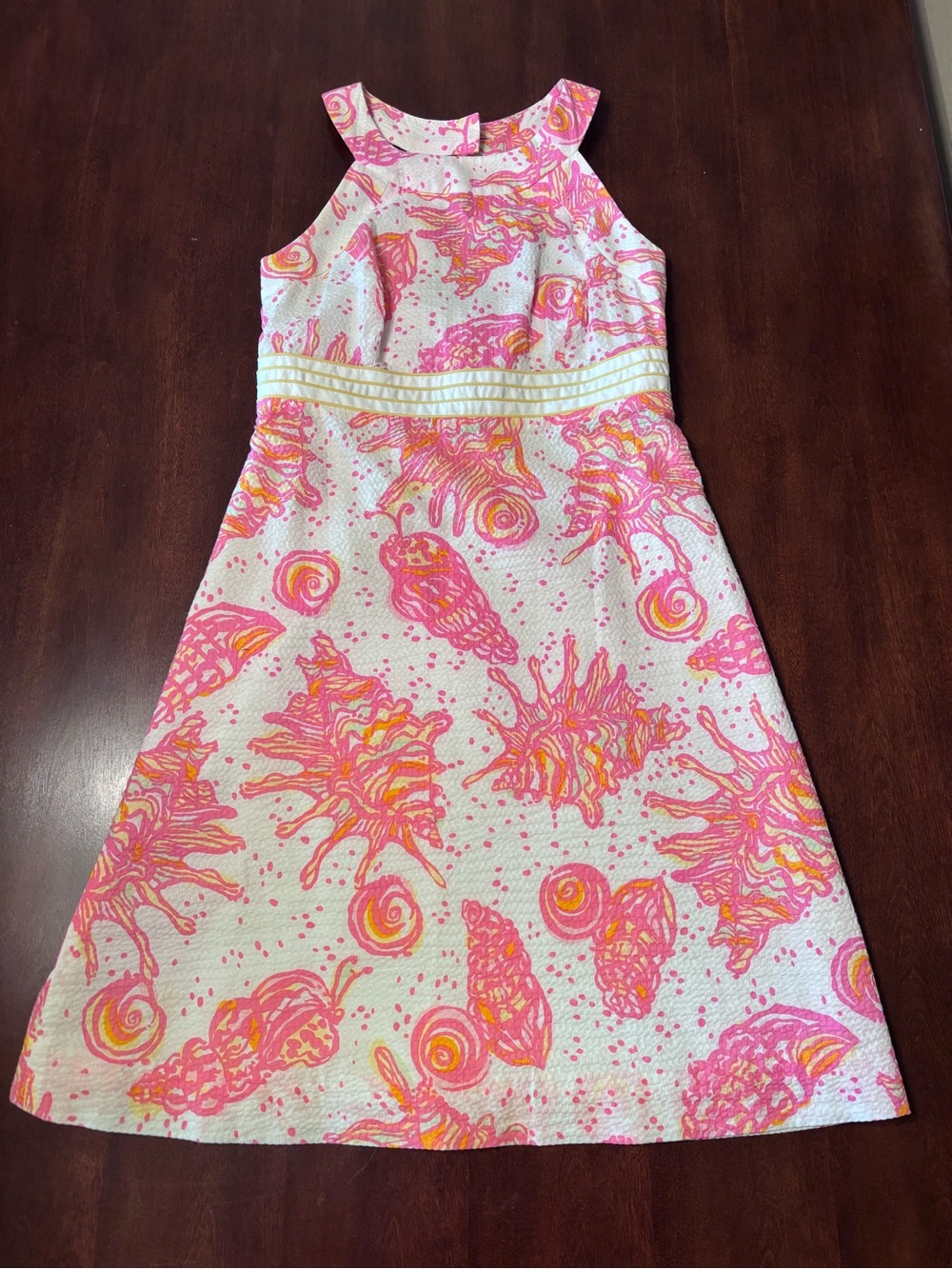 Lilly Pulitzer Pink & Coral Shell-Print Sleeveless A-Line Dress